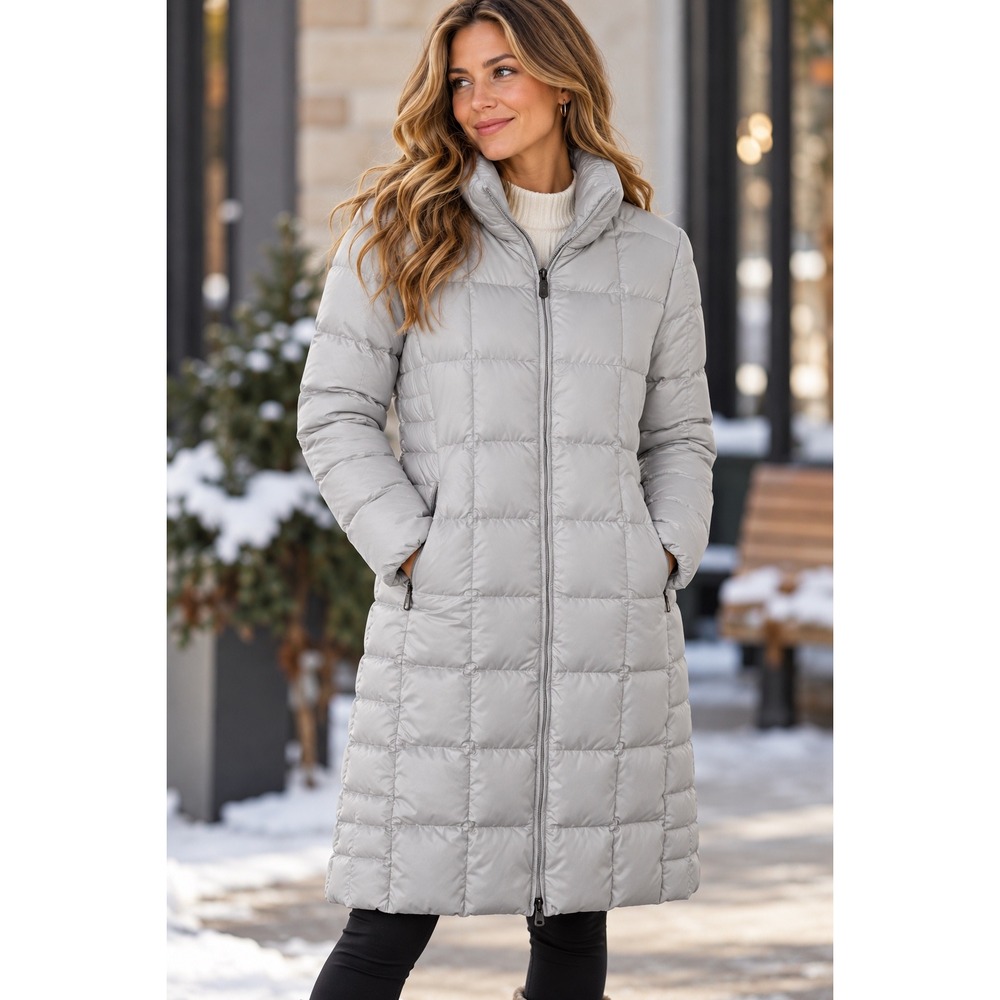 Patagonia Down With It Parka Jacket Grey Quilted Full Zip Outdoor Womens Small
